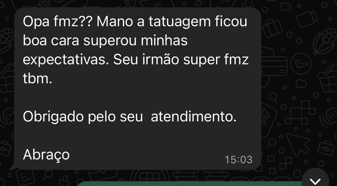 Depoimento de cliente — Ciero Tattoo